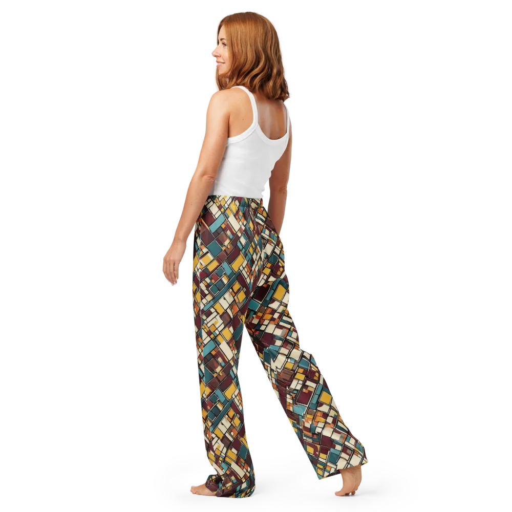 Copper Grid on Women's Pajama Pants — Back