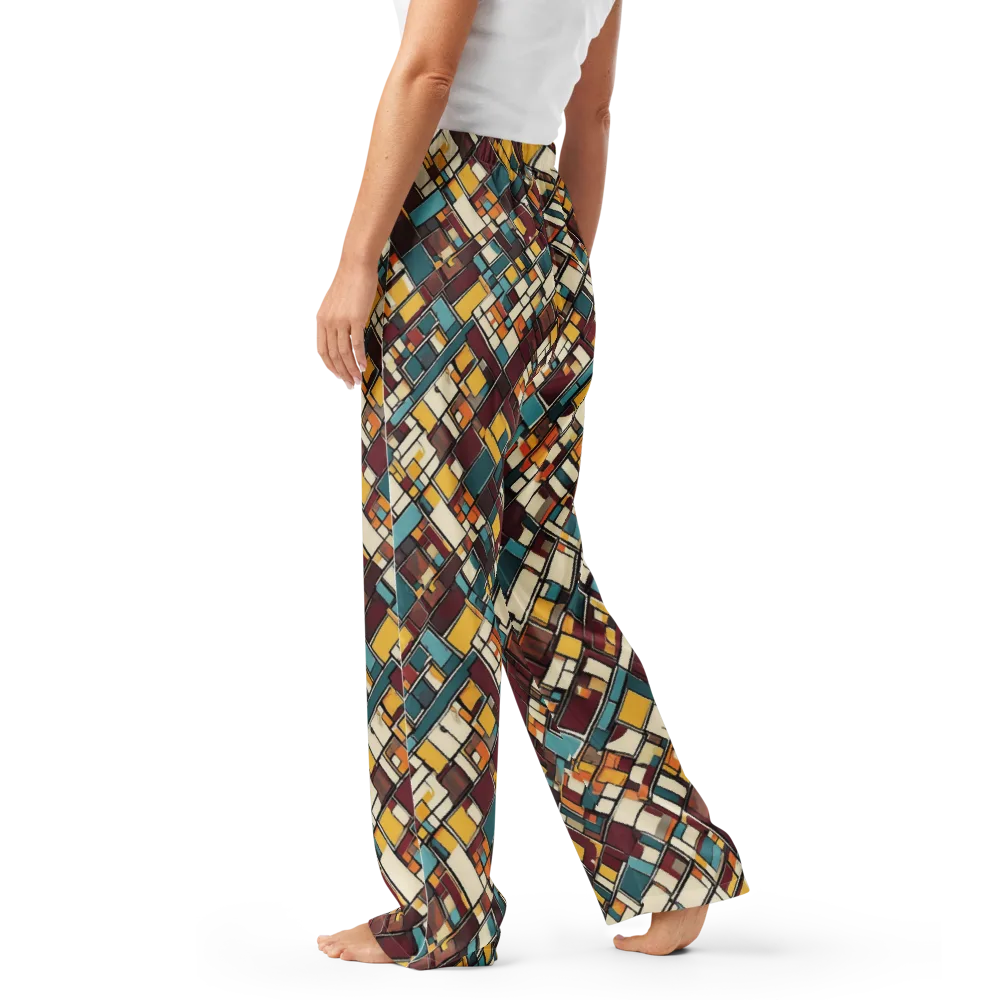 Copper Grid on Women's Pajama Pants — Left