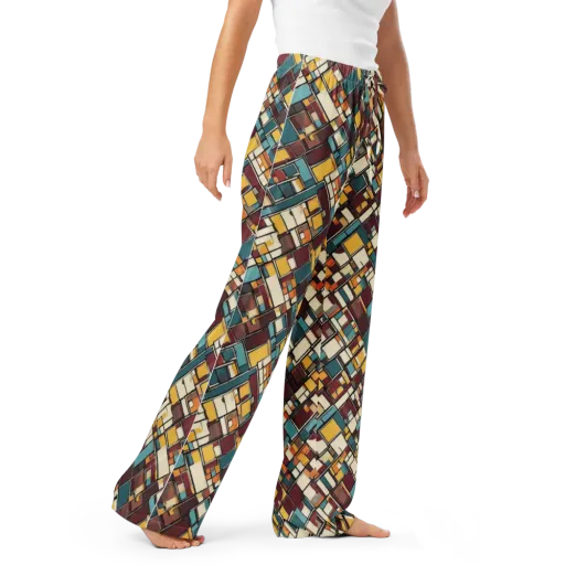 Copper Grid on a Women's Pajama Pants