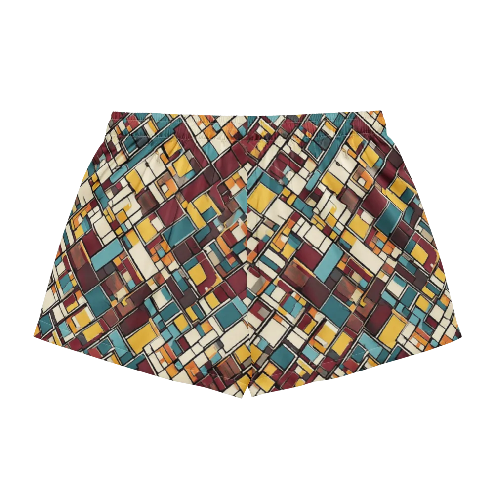 Copper Grid on Women's Pajama Shorts — Back