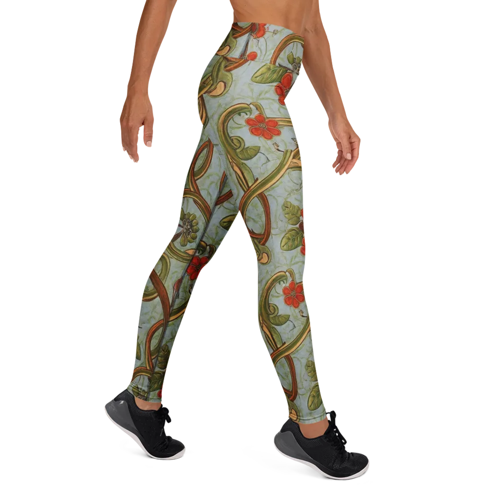 Pomegranate Trellis on Yoga Leggings — Right