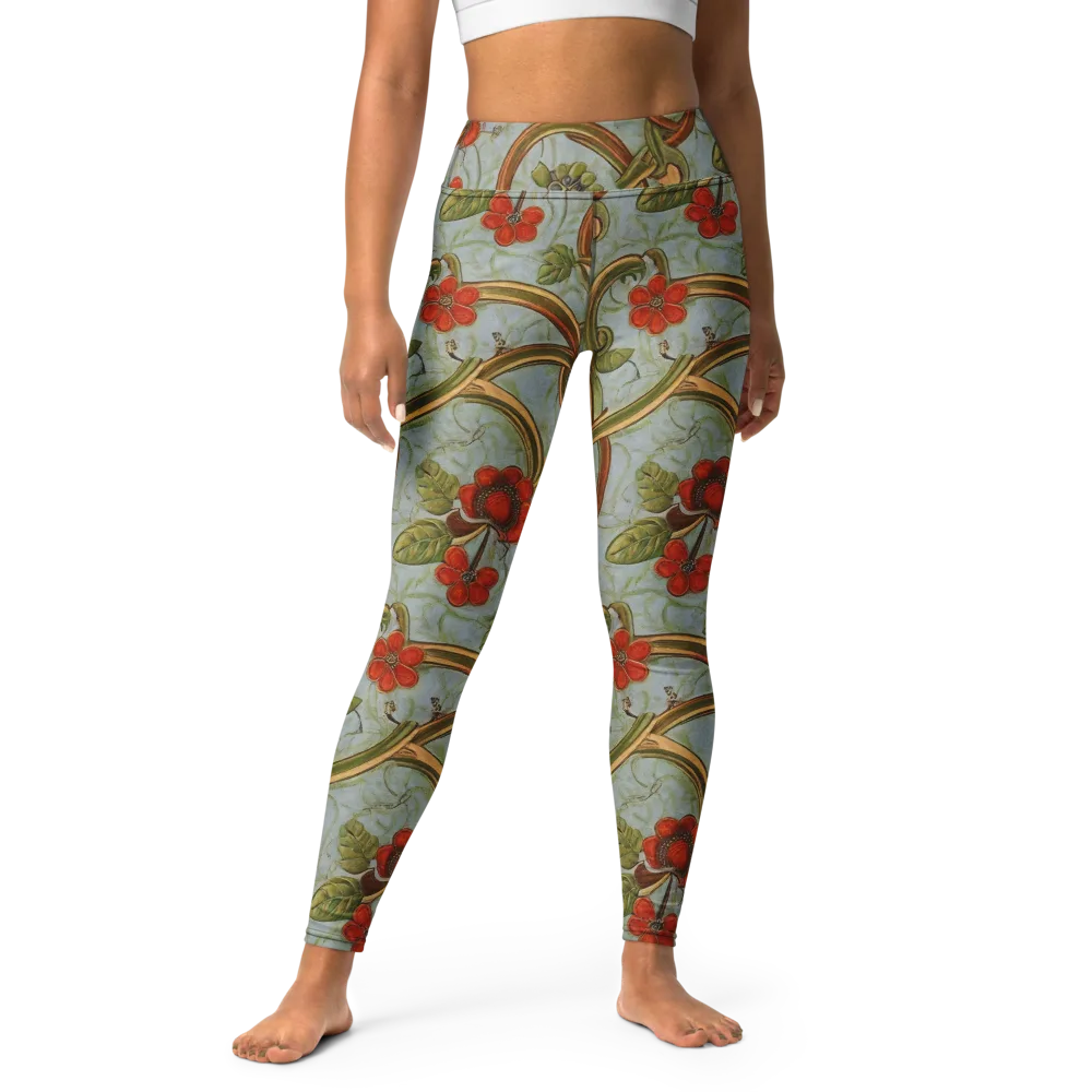 Pomegranate Trellis on Yoga Leggings — Front