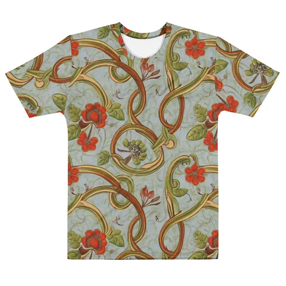 Pomegranate Trellis on Men's Cotton Crew Neck T-Shirt — Front