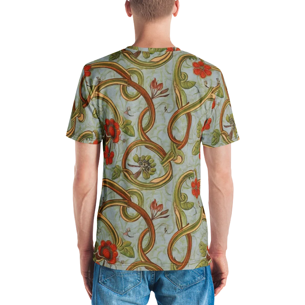 Pomegranate Trellis on Men's Crew Neck T-Shirt — Back