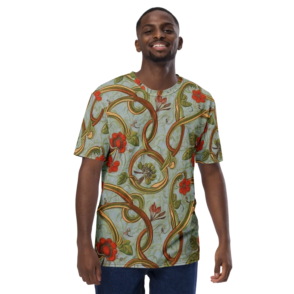 Pomegranate Trellis on Men's Crew Neck T-Shirt — Front