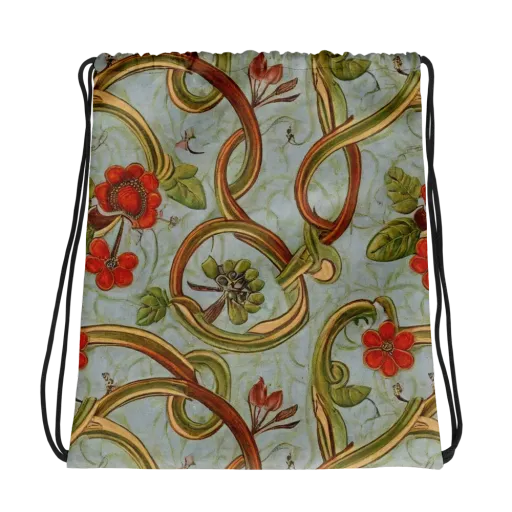 Pomegranate Trellis on a Drawstring Bag