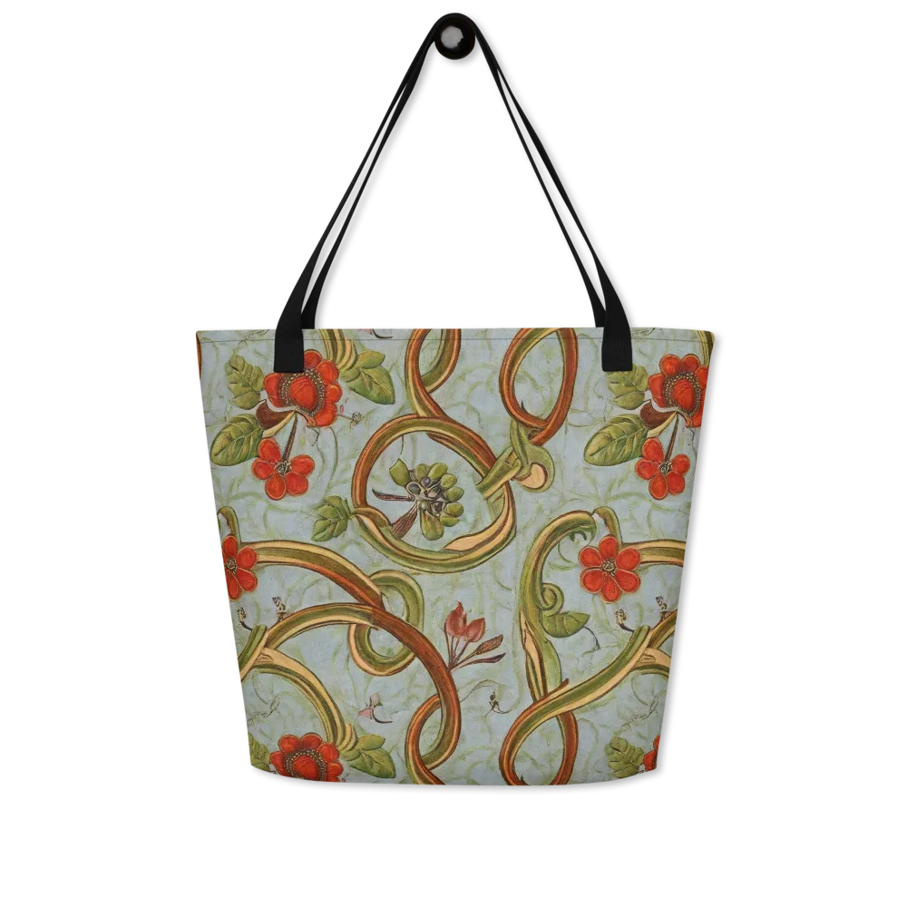 Pomegranate Trellis on Large Tote Bag W/ Pocket — Front