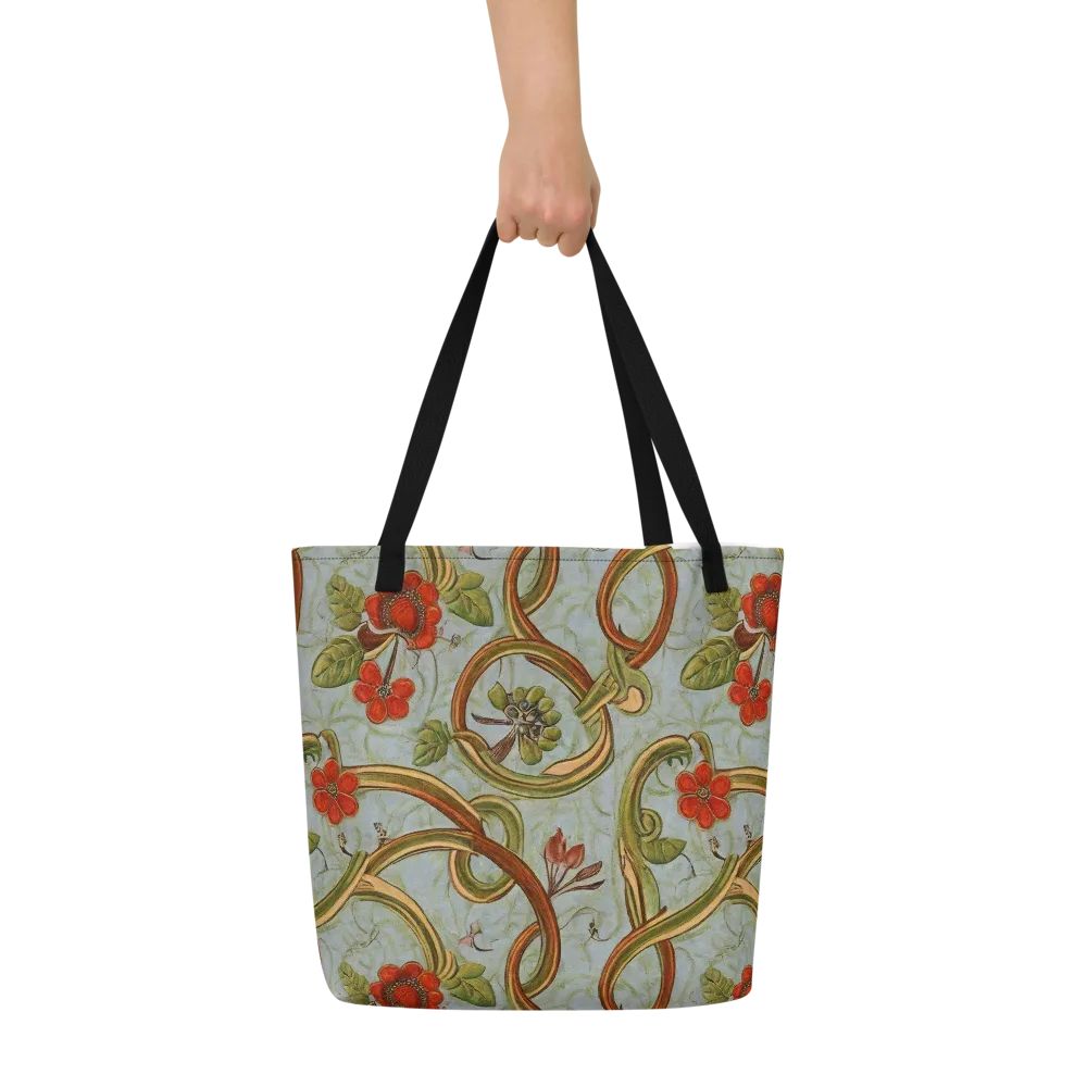 Pomegranate Trellis on Large Tote Bag W/ Pocket — Front