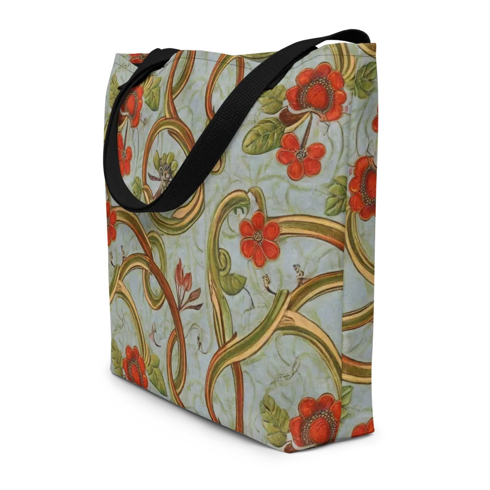 Pomegranate Trellis on Large Tote Bag W/ Pocket — Front