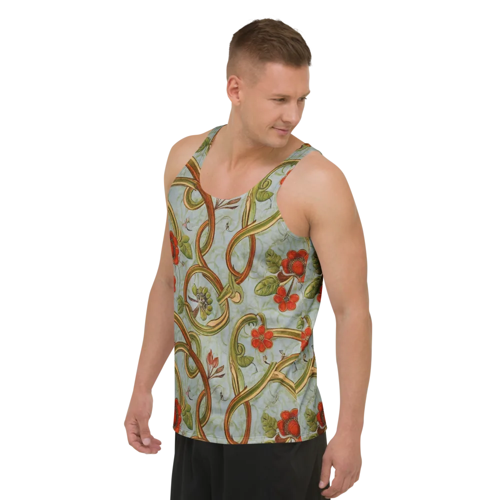 Pomegranate Trellis on Men's Tank Top — Left Front