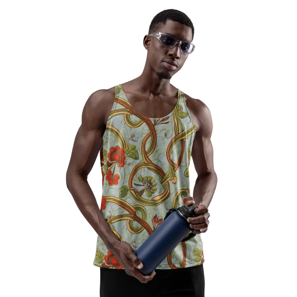 Pomegranate Trellis on Men's Tank Top — Front