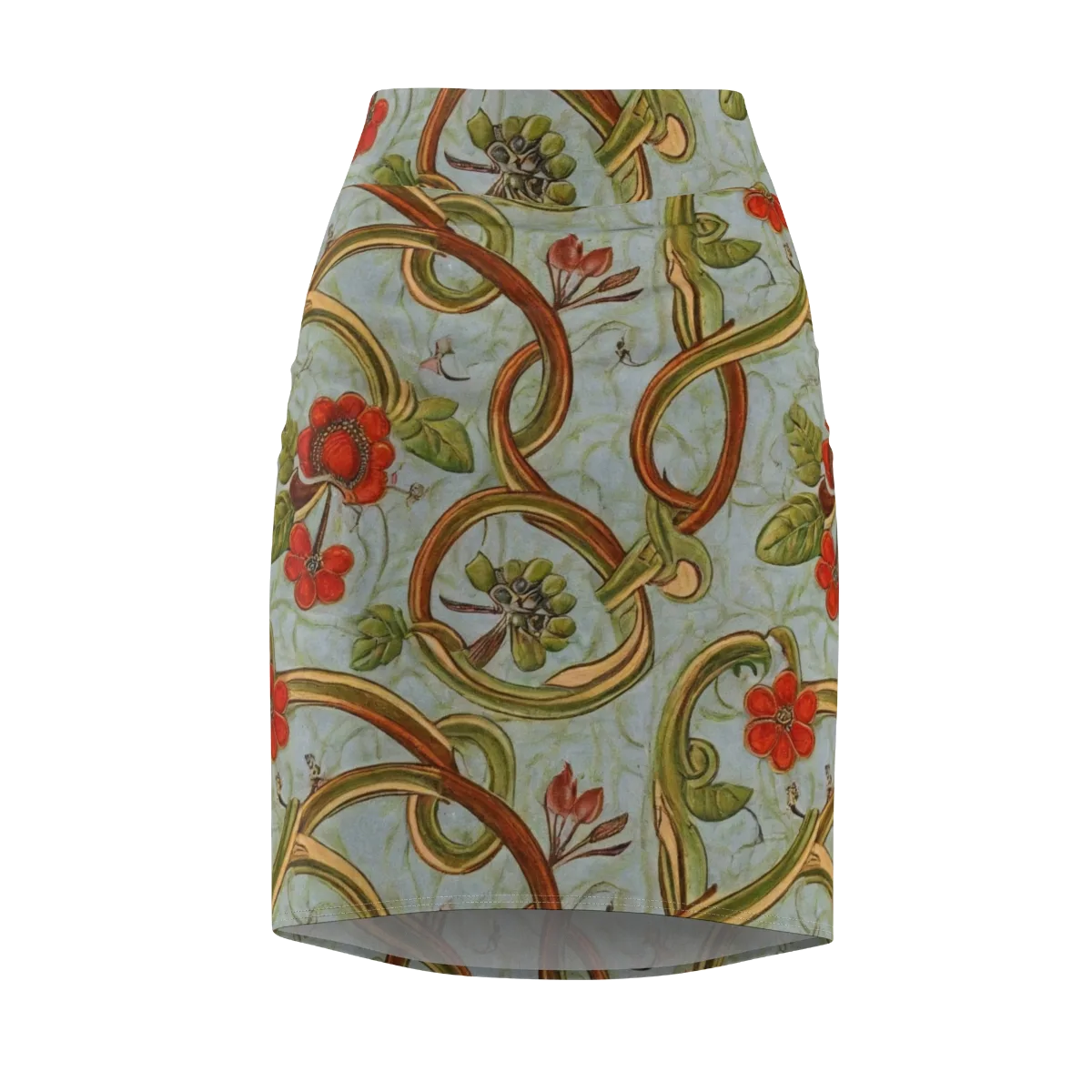 Pomegranate Trellis on Pencil Skirt — Front