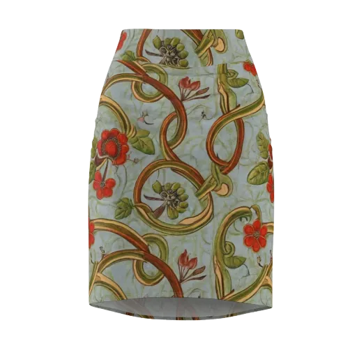 Pomegranate Trellis on a Pencil Skirt