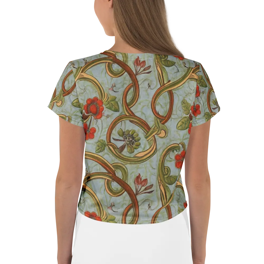 Pomegranate Trellis on Crop Tee — Back