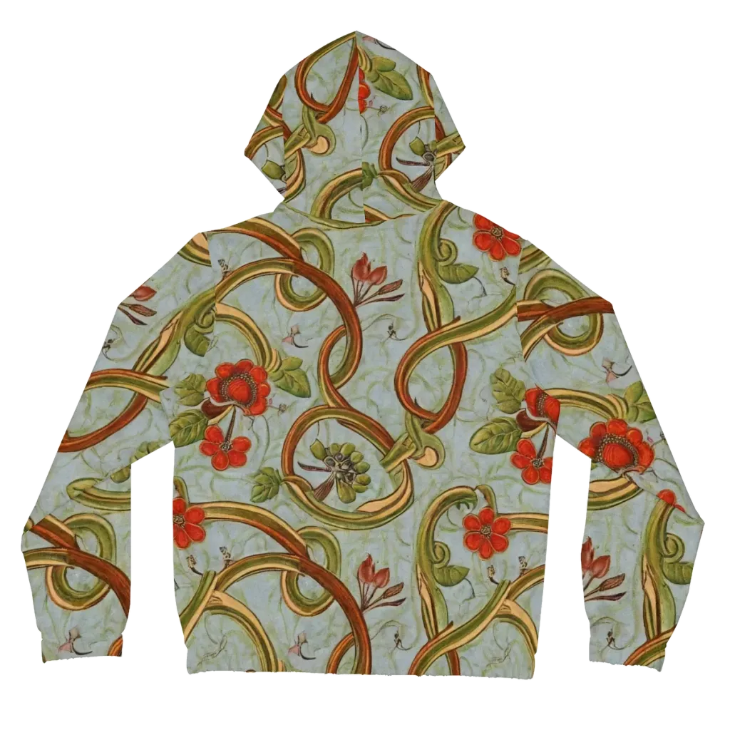 Pomegranate Trellis on Women's Full-Zip Hoodie — Back