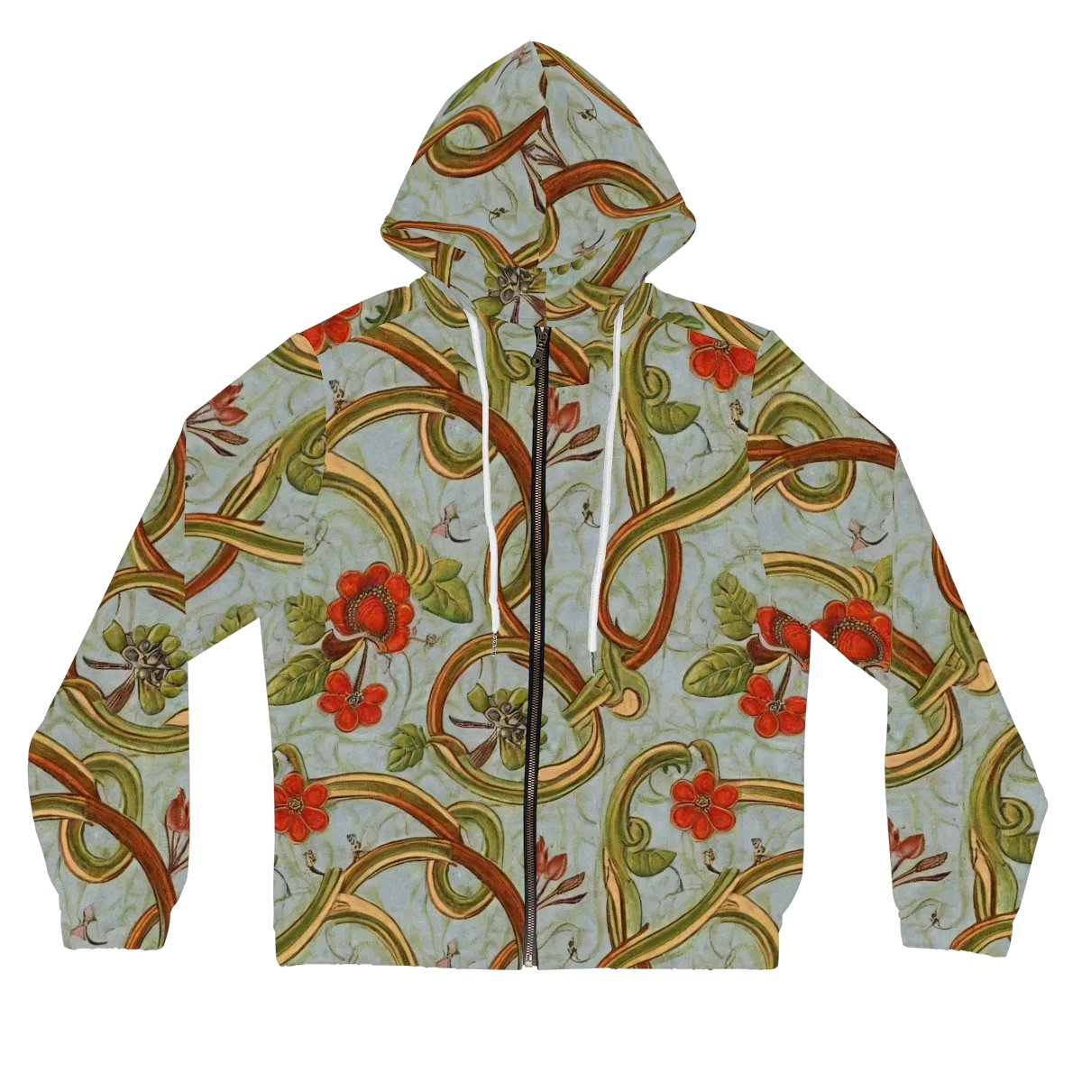 Pomegranate Trellis on Women's Full-Zip Hoodie — Front