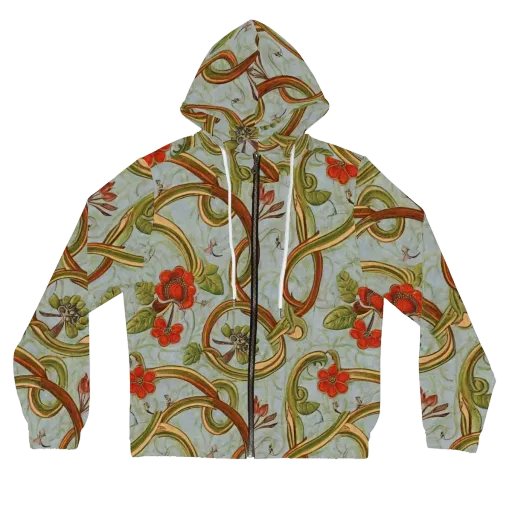 Pomegranate Trellis on a Women's Full-Zip Hoodie