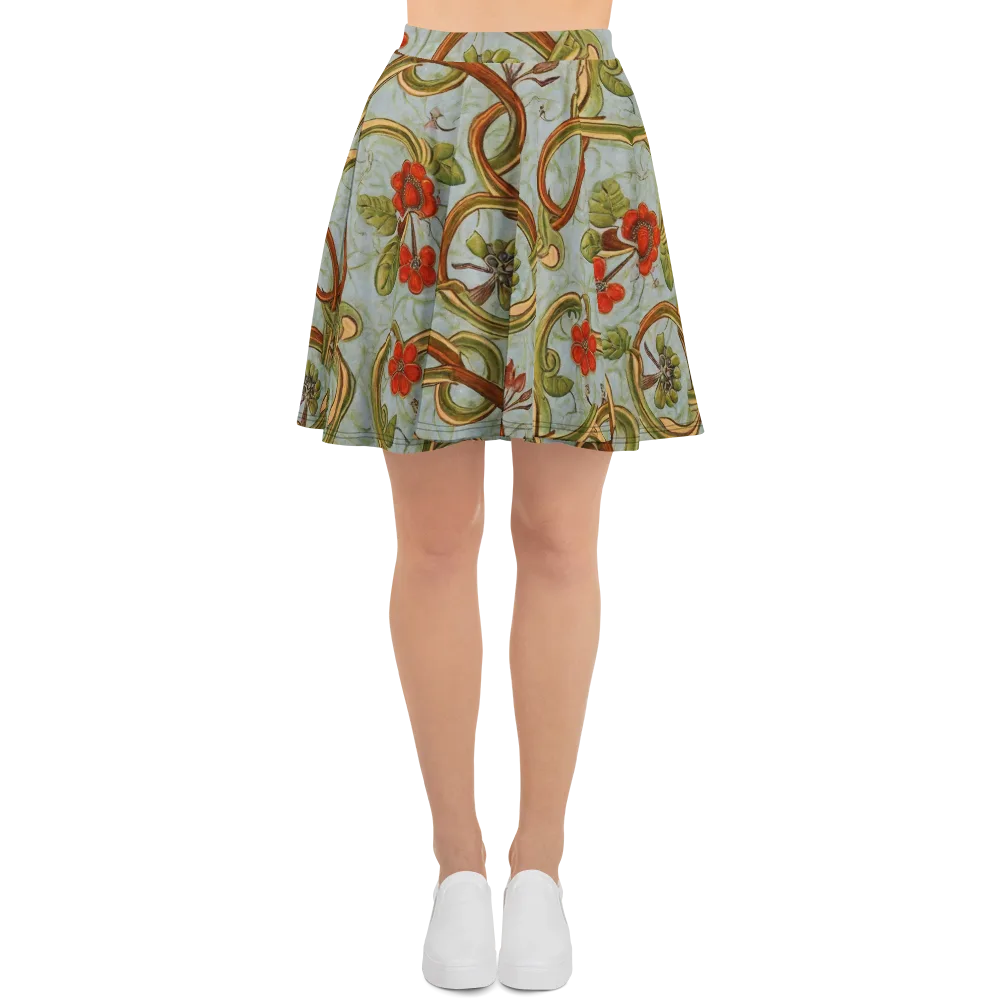 Pomegranate Trellis on Skater Skirt — Front