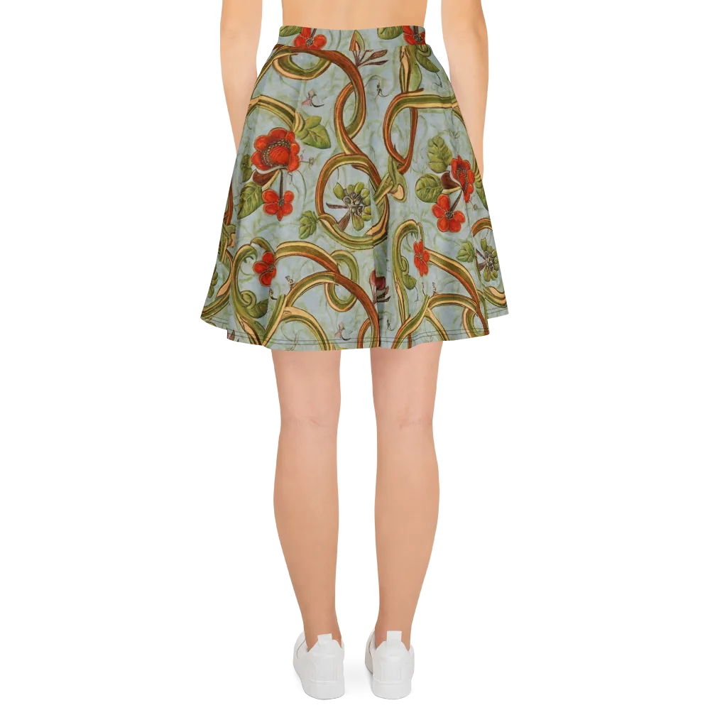 Pomegranate Trellis on Skater Skirt — Back