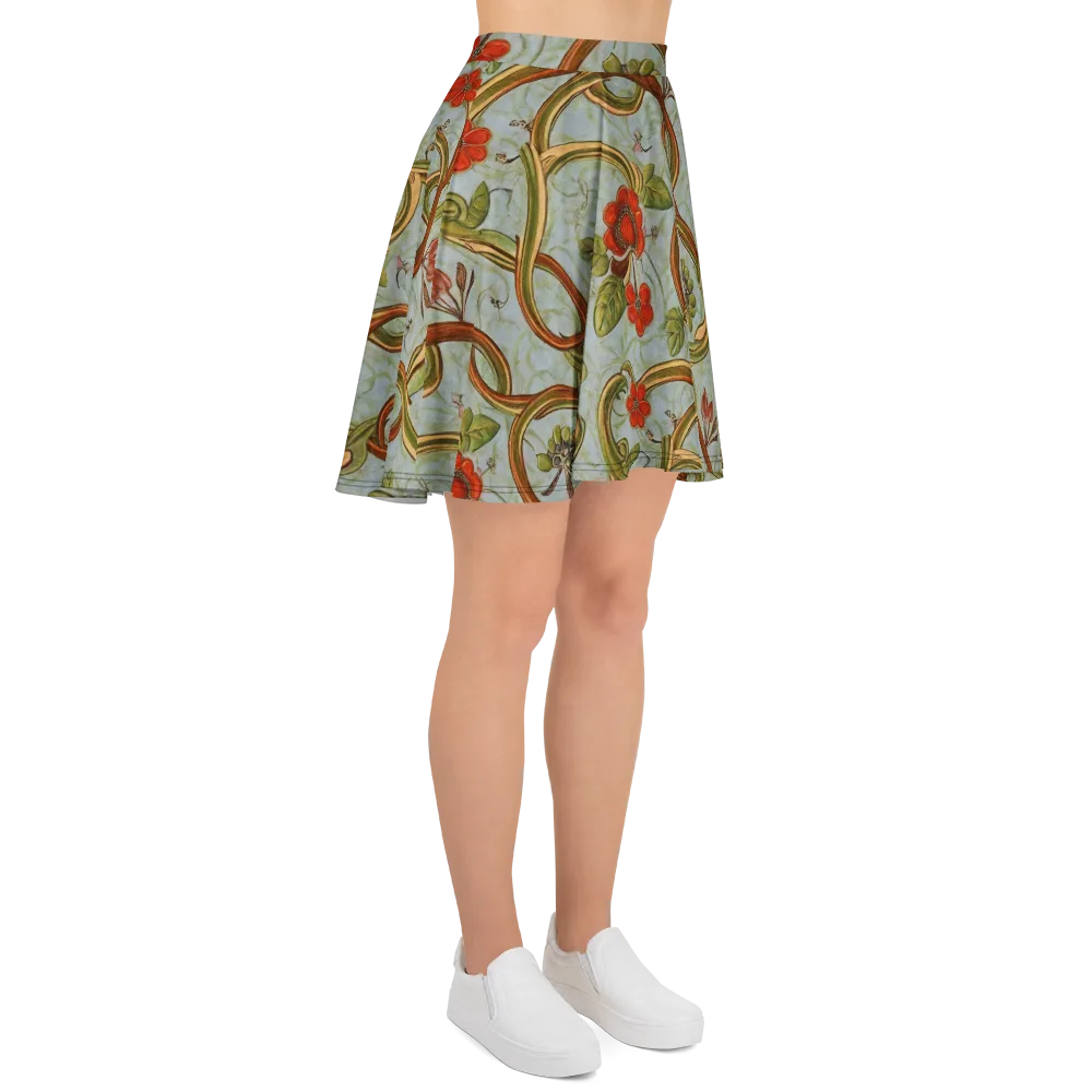 Pomegranate Trellis on Skater Skirt — Right