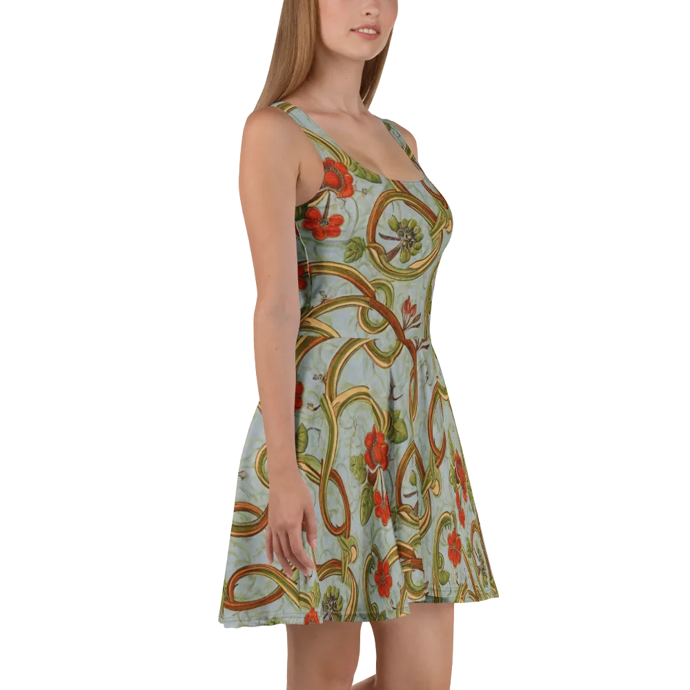 Pomegranate Trellis on Skater Dress — Right