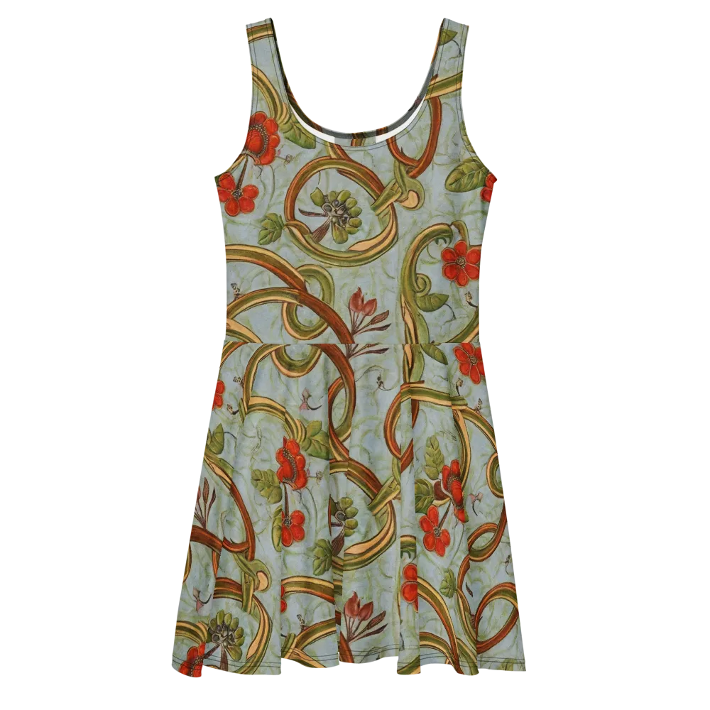 Pomegranate Trellis on Skater Dress — Front