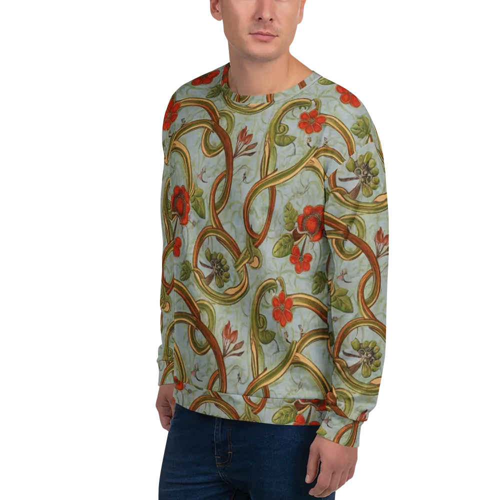 Pomegranate Trellis on Sweatshirt — Left Front