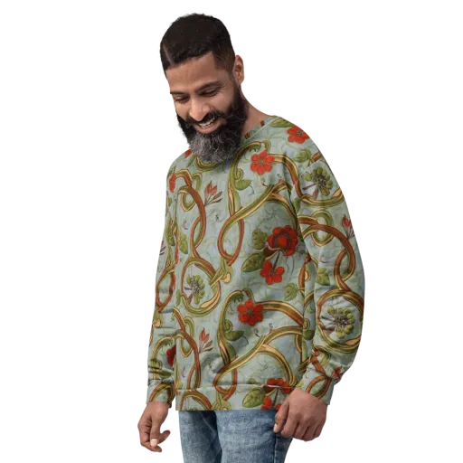 Pomegranate Trellis on a Sweatshirt
