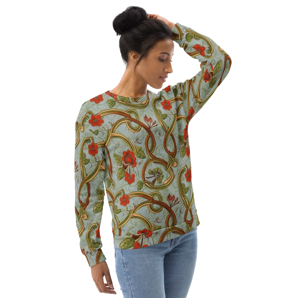 Pomegranate Trellis on Sweatshirt — Right Front