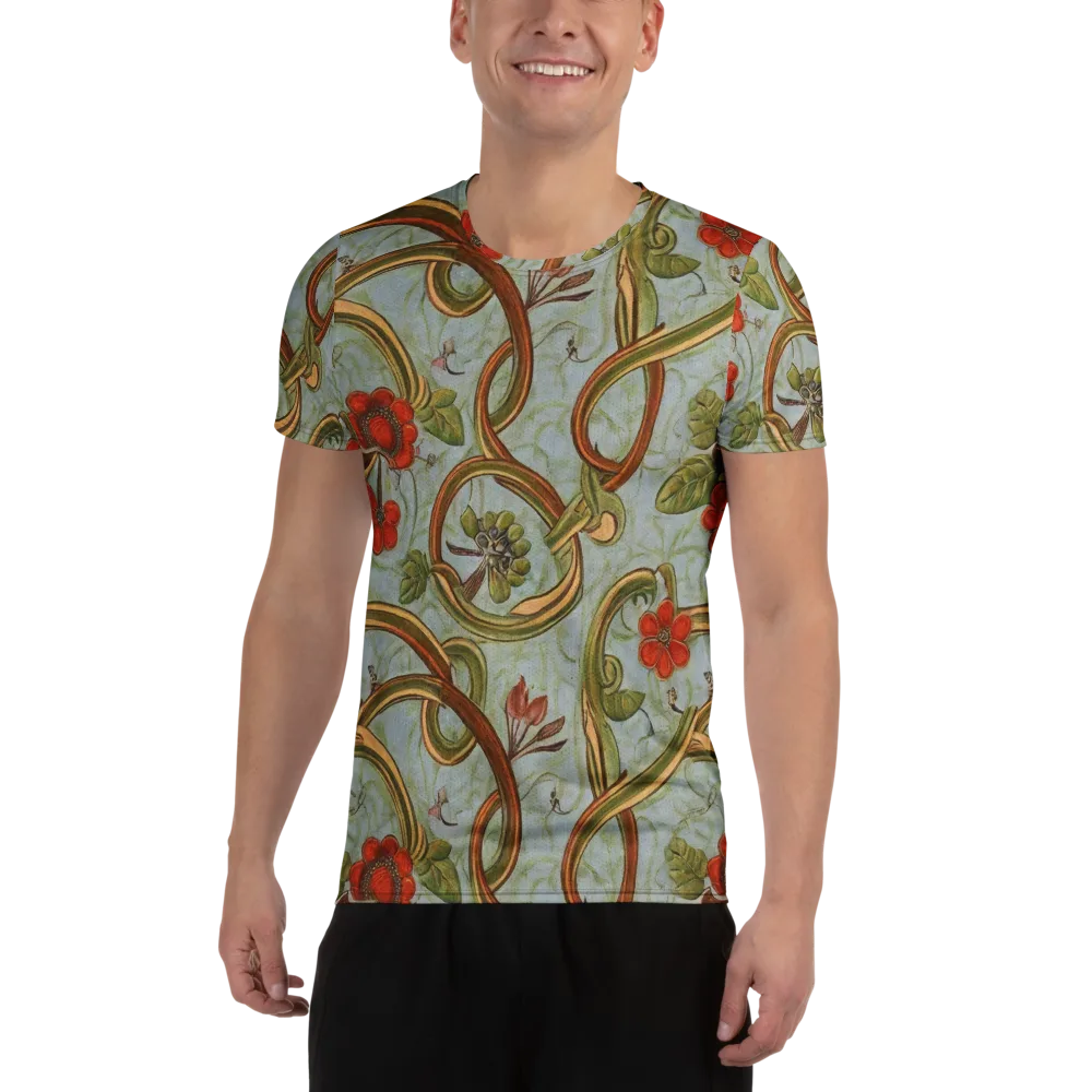 Pomegranate Trellis on Men's Athletic T-Shirt — Front