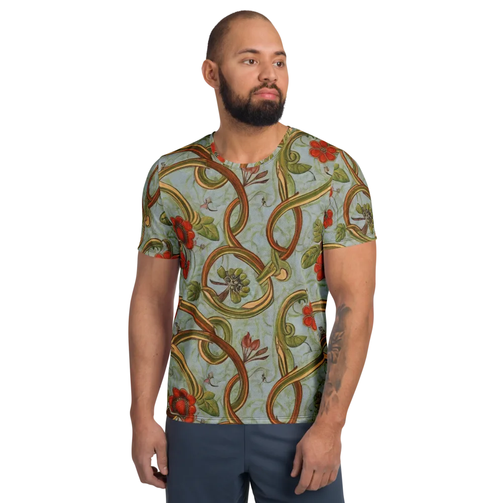 Pomegranate Trellis on Men's Athletic T-Shirt — Front