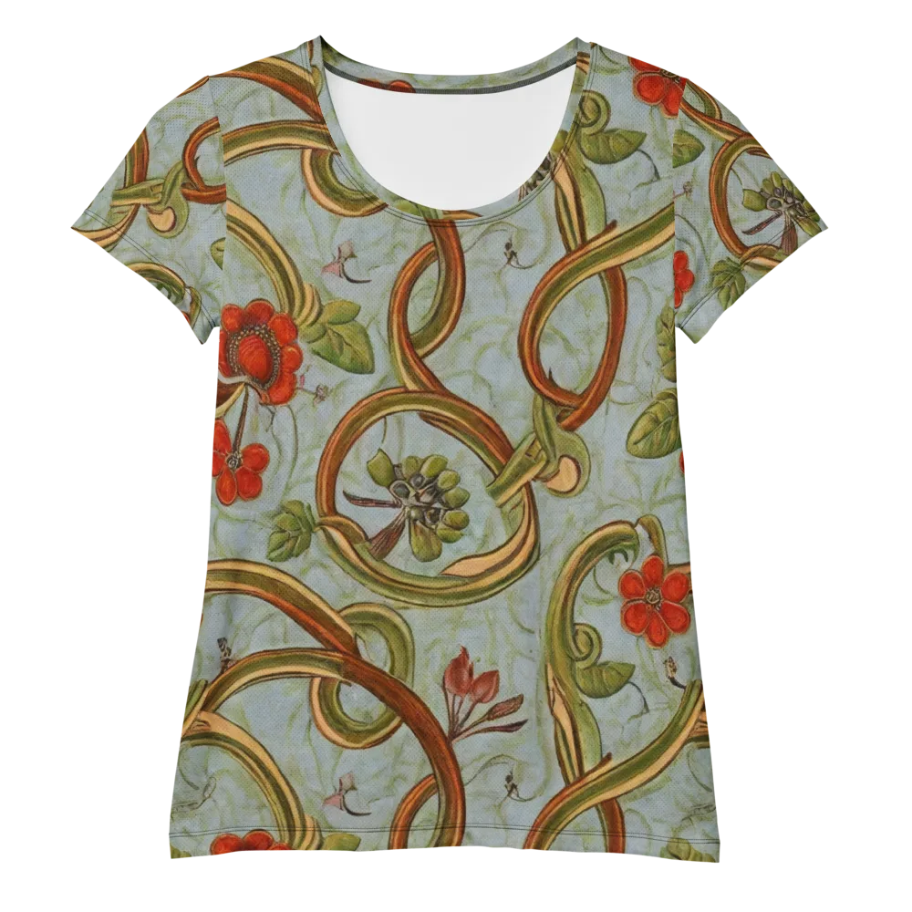 Pomegranate Trellis on Women's Athletic T-Shirt — Front