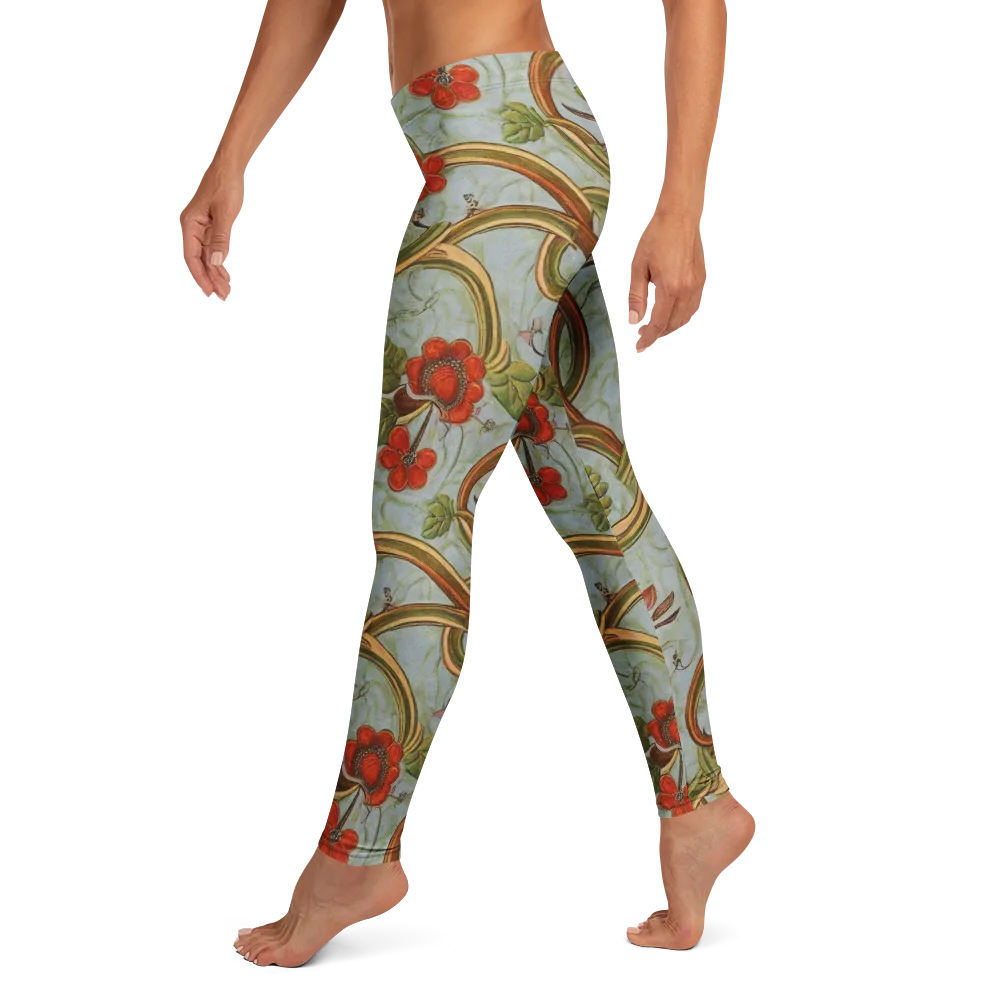 Pomegranate Trellis on Leggings — Left