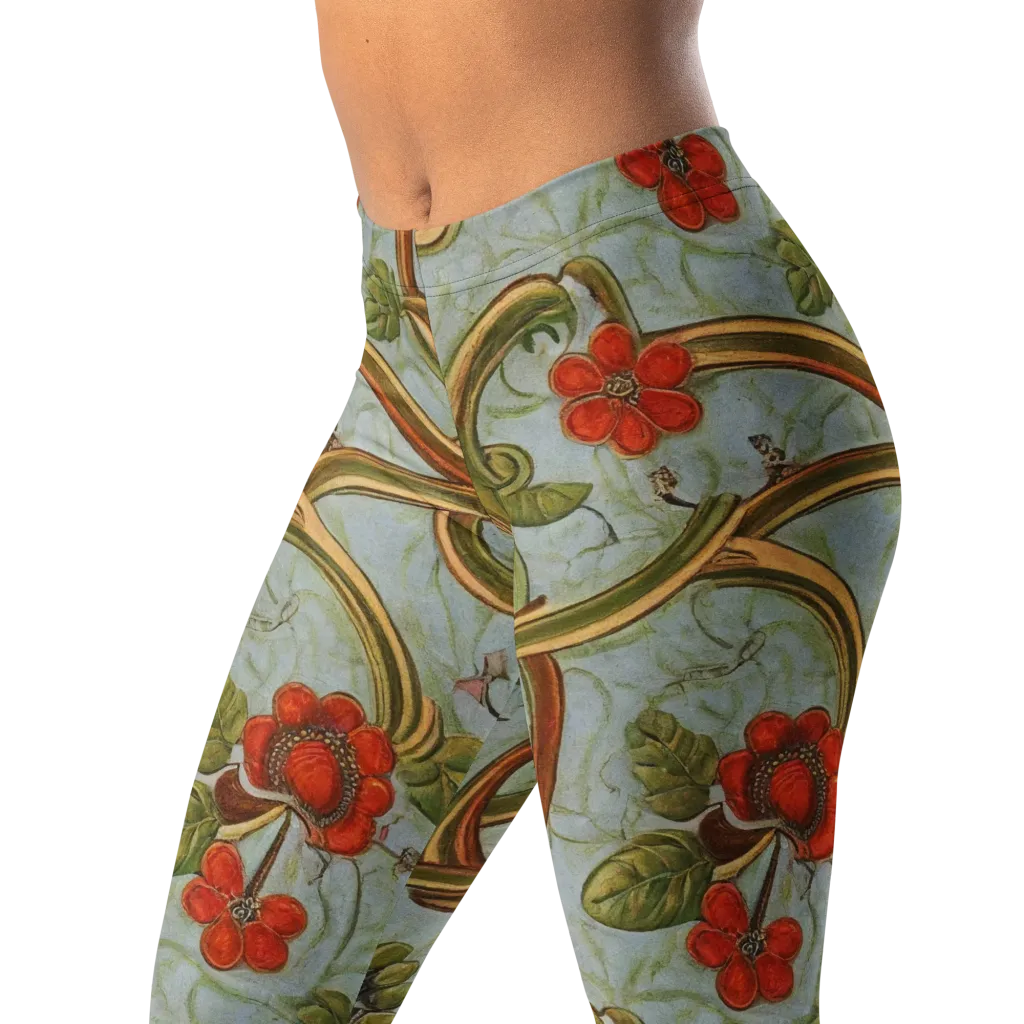 Pomegranate Trellis on Leggings — Left Front