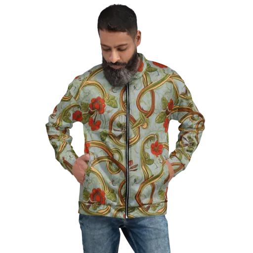 Pomegranate Trellis on a Bomber Jacket