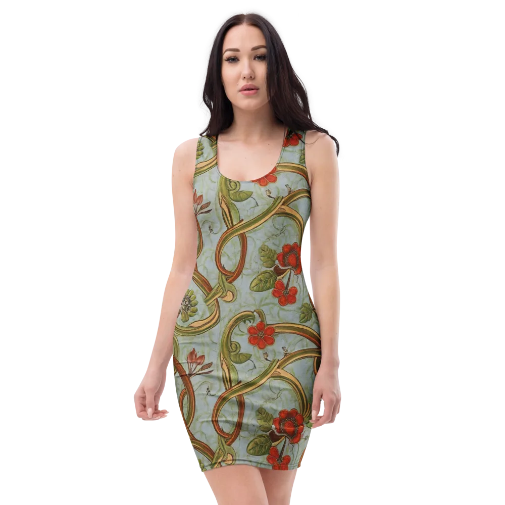 Pomegranate Trellis on Bodycon Dress — Front