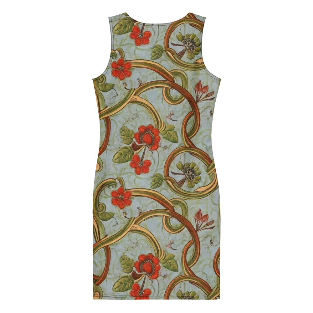 Pomegranate Trellis on Bodycon Dress — Back