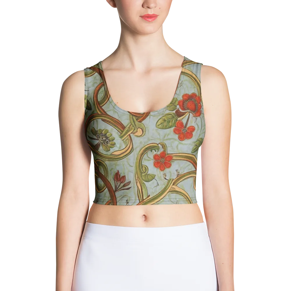 Pomegranate Trellis on Crop Top — Front