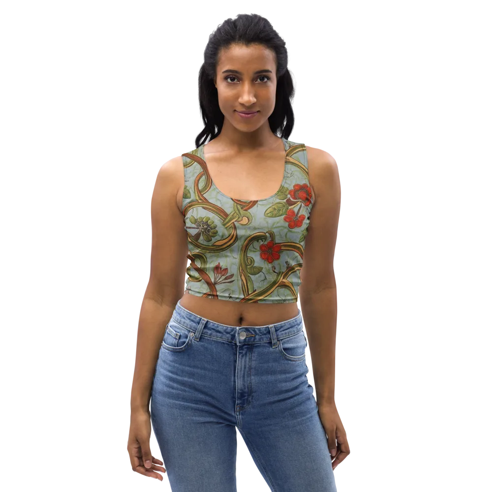 Pomegranate Trellis on Crop Top — Front