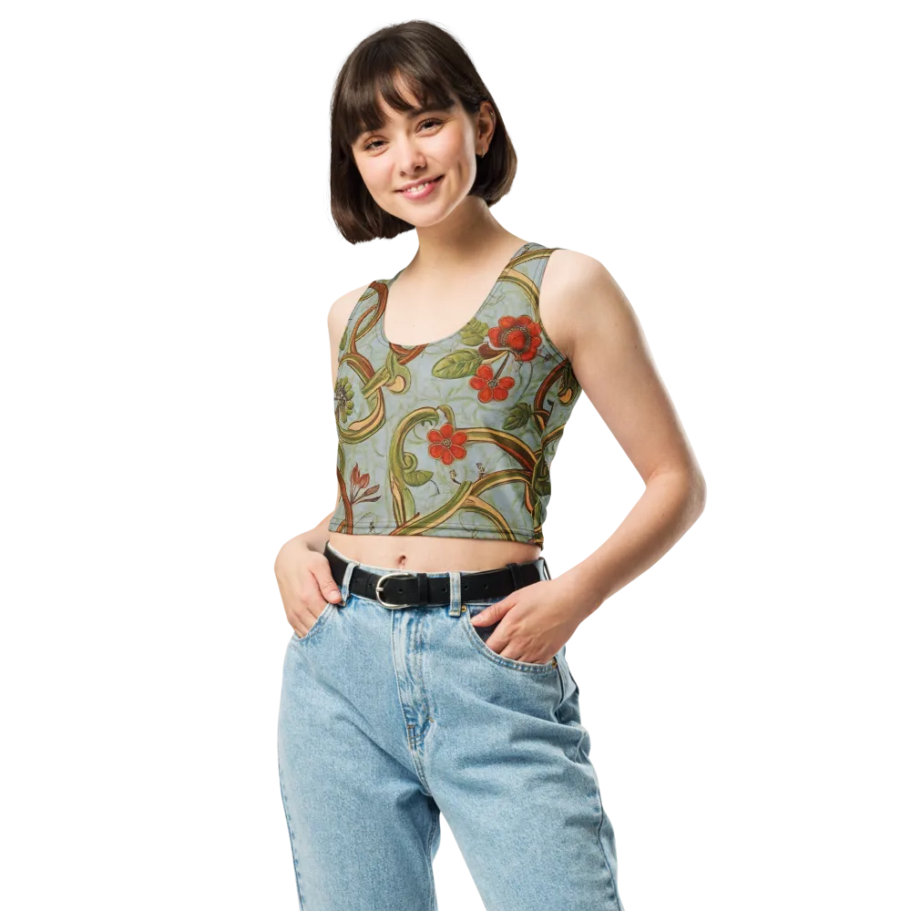 Pomegranate Trellis on Crop Top — Front