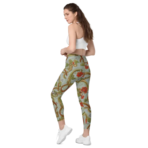 Pomegranate Trellis on a Leggings with Pockets