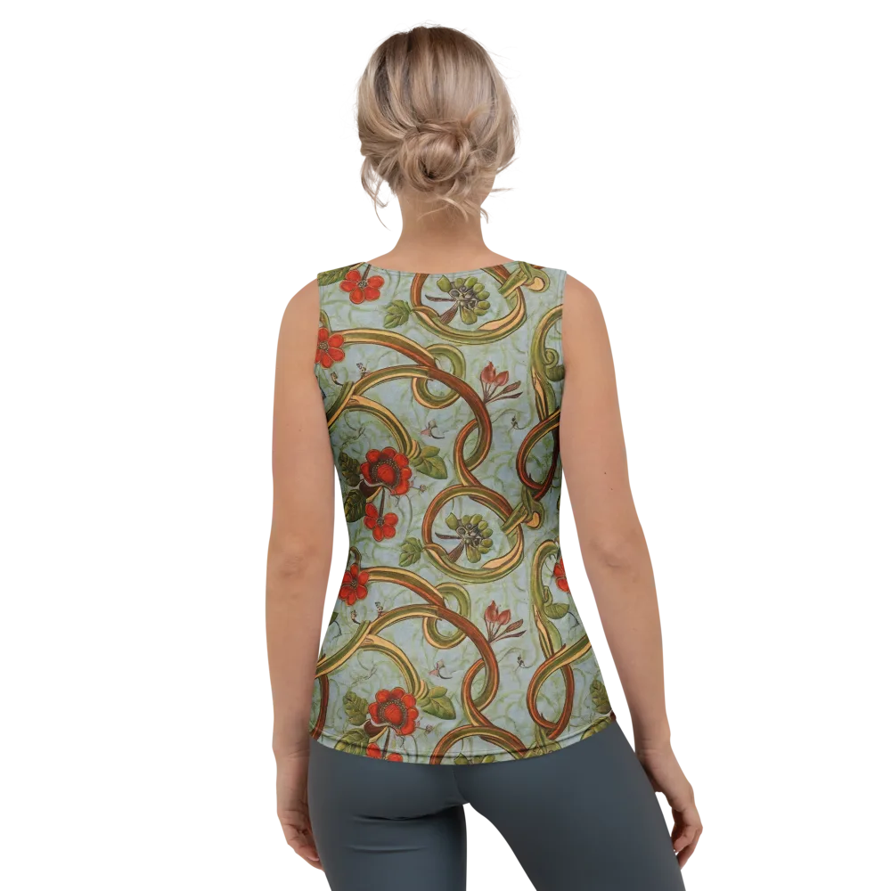 Pomegranate Trellis on Women's Tank Top — Back