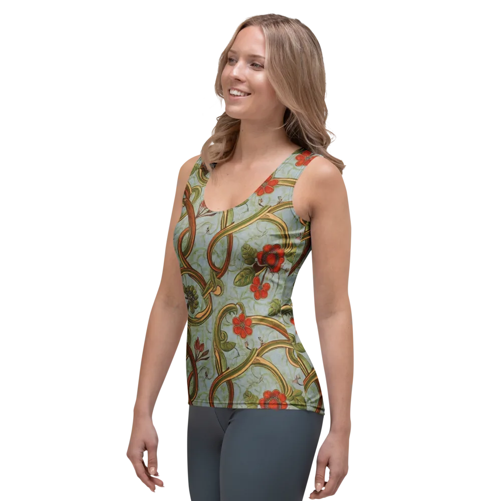 Pomegranate Trellis on Women's Tank Top — Left Front