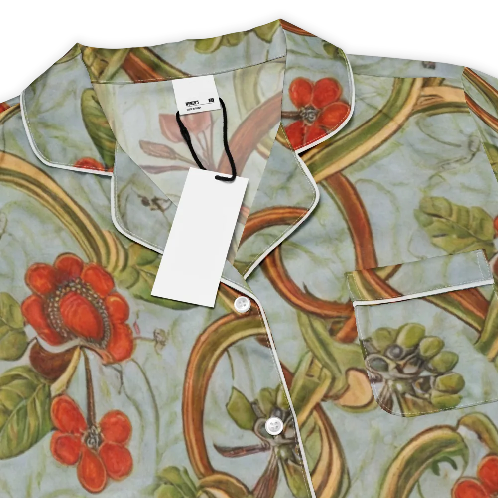 Pomegranate Trellis on Women's Short Sleeve Pajama Top — Product details