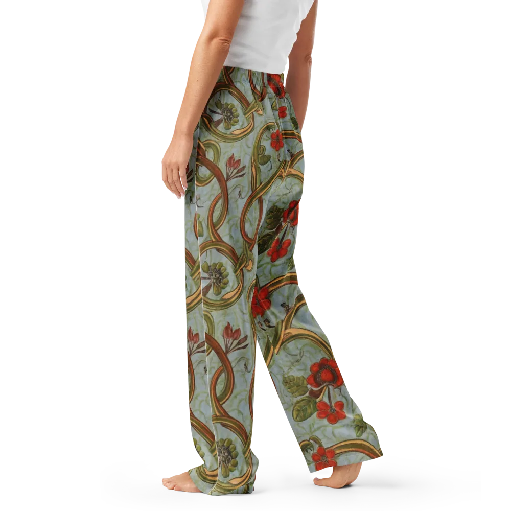 Pomegranate Trellis on Women's Pajama Pants — Left
