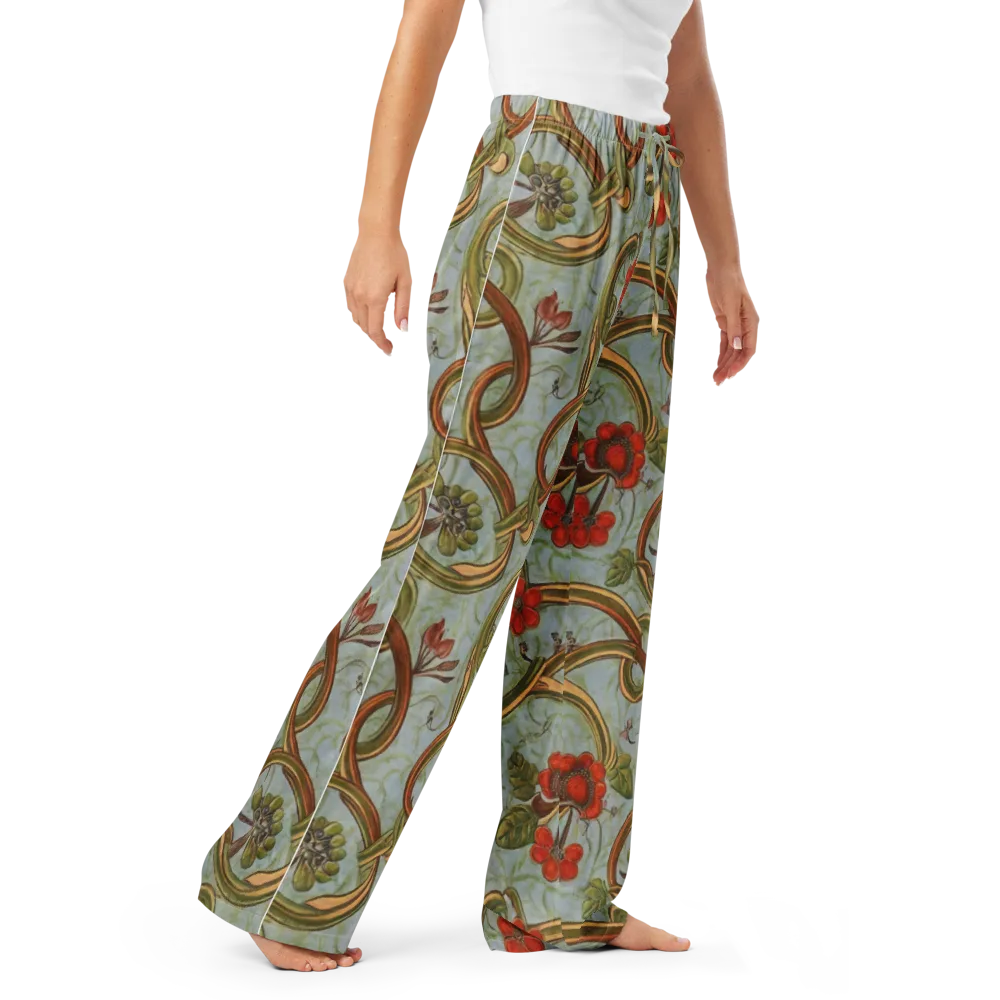 Pomegranate Trellis on Women's Pajama Pants — Right Front