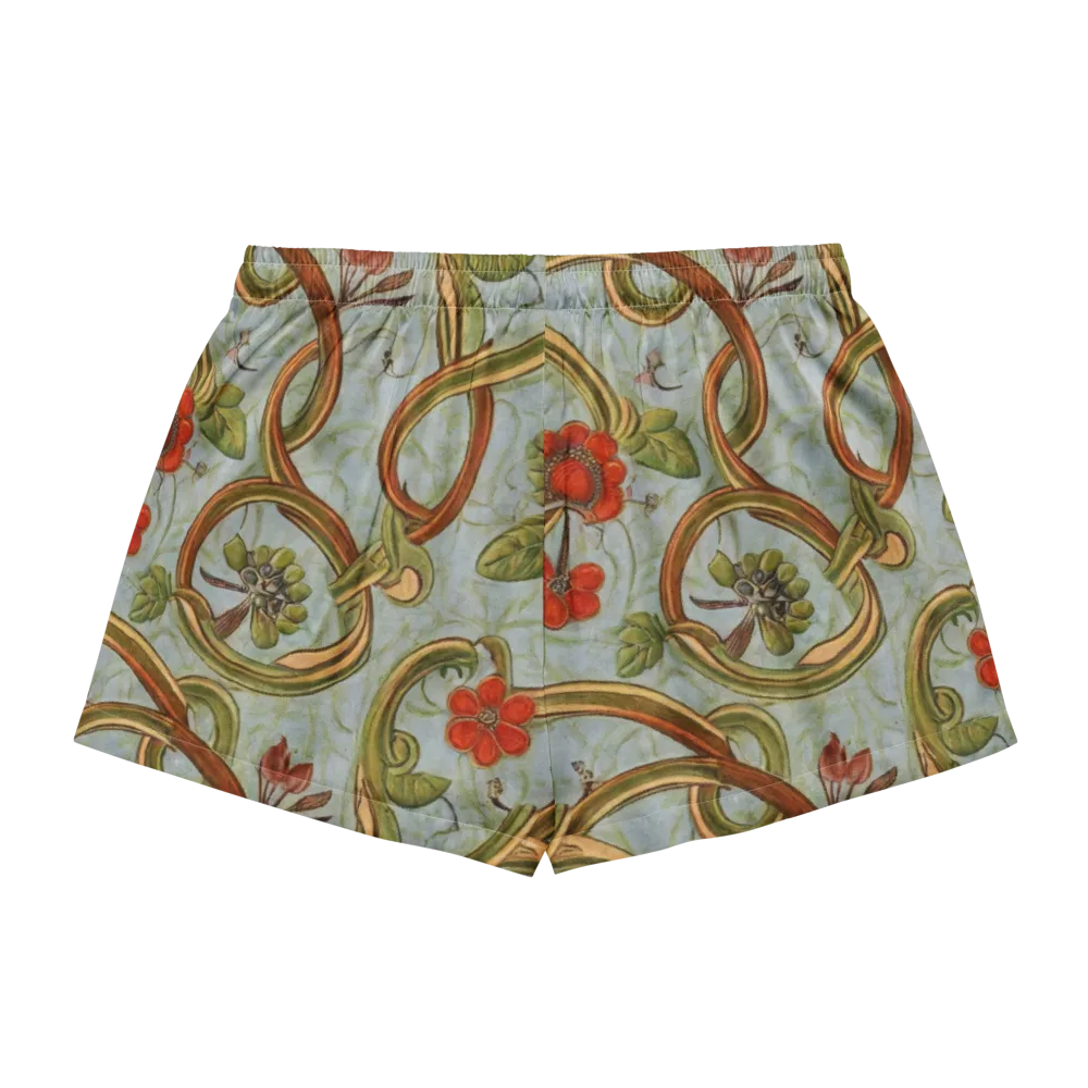 Pomegranate Trellis on Women's Pajama Shorts — Back