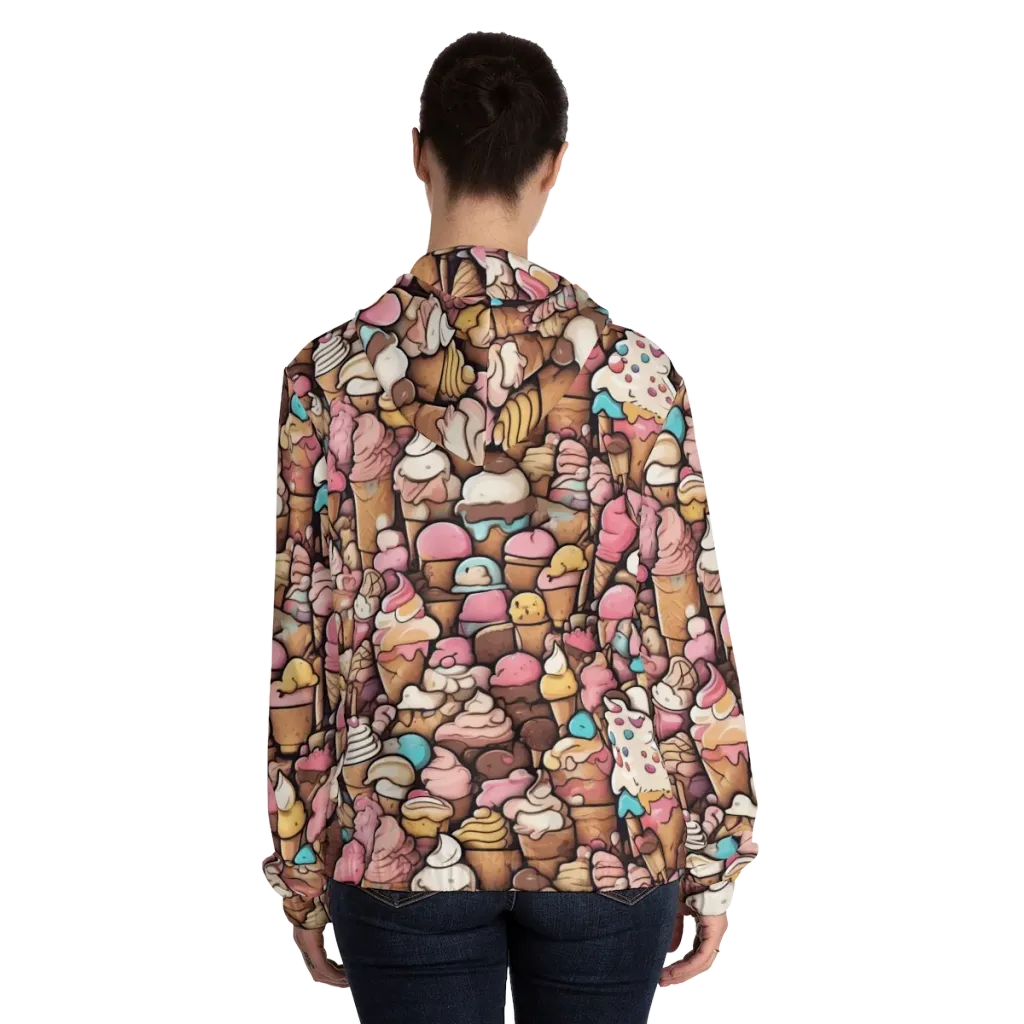Sugar Rush on Women's Full-Zip Hoodie — Back On Person