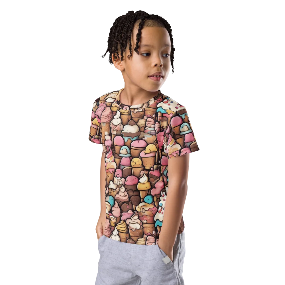 Sugar Rush on Kids Crew Neck T-Shirt — Left Front