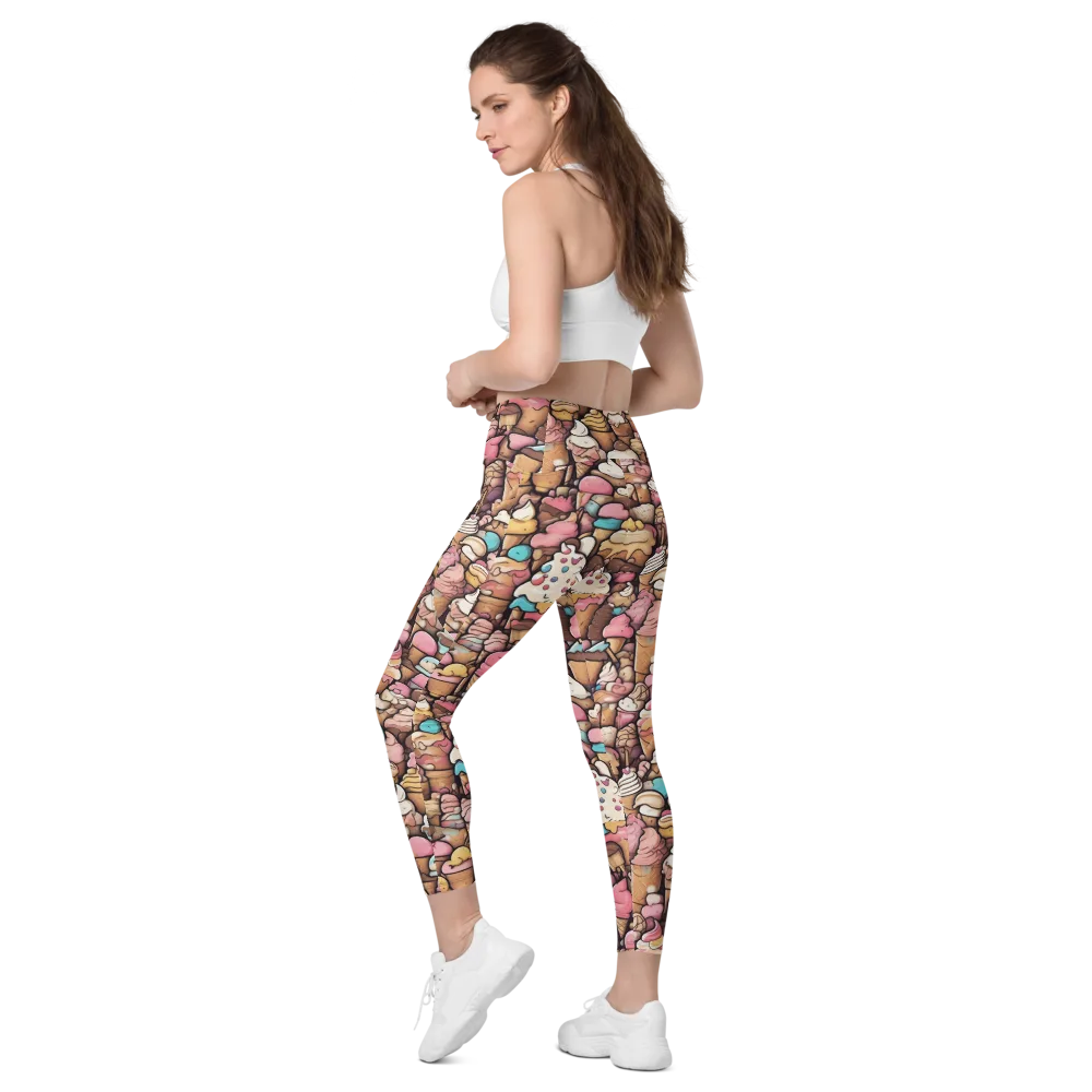 Sugar Rush on Leggings with Pockets — Left Back